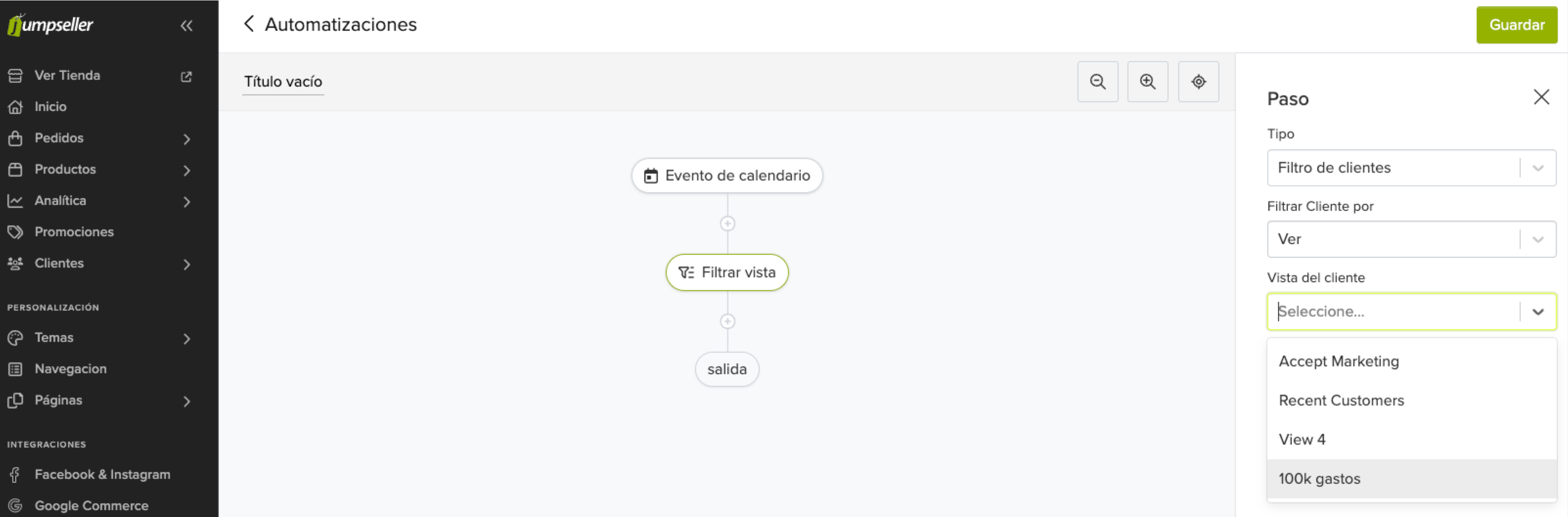 Paso del filtrato