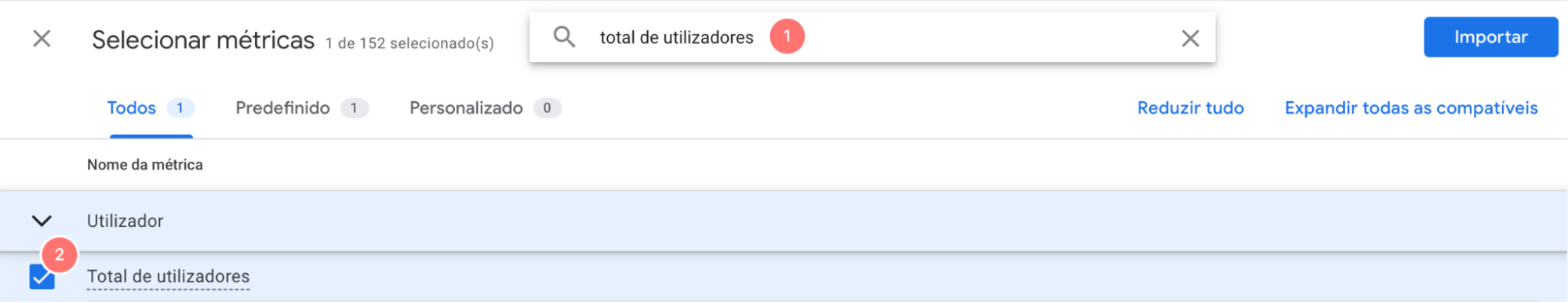 parâmetro total de utilizadores