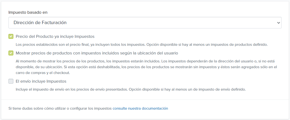 configurar Impuestos