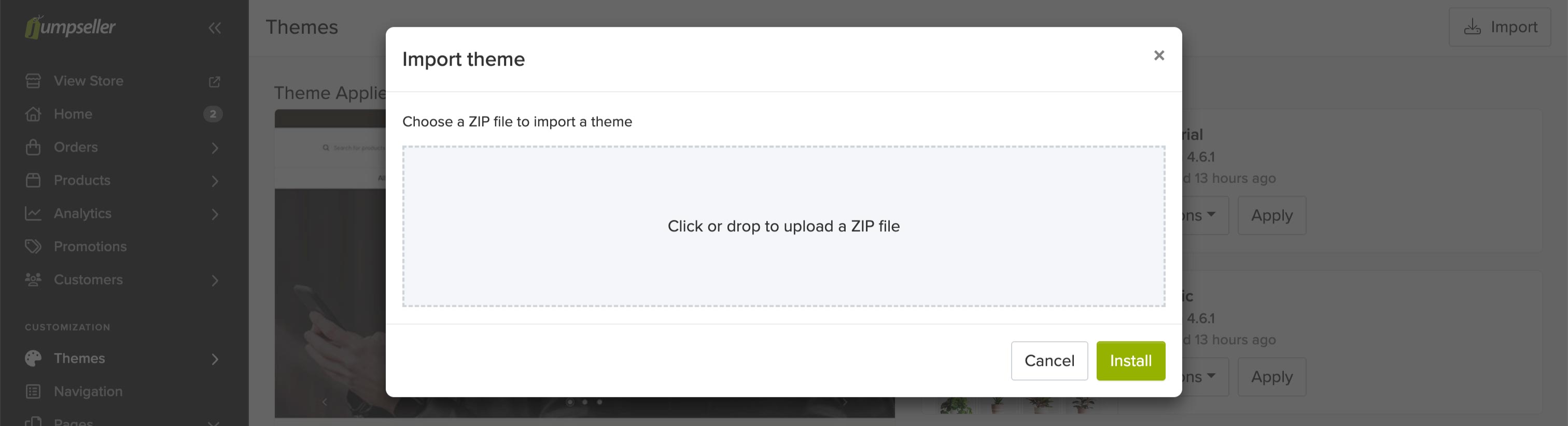 Import a theme