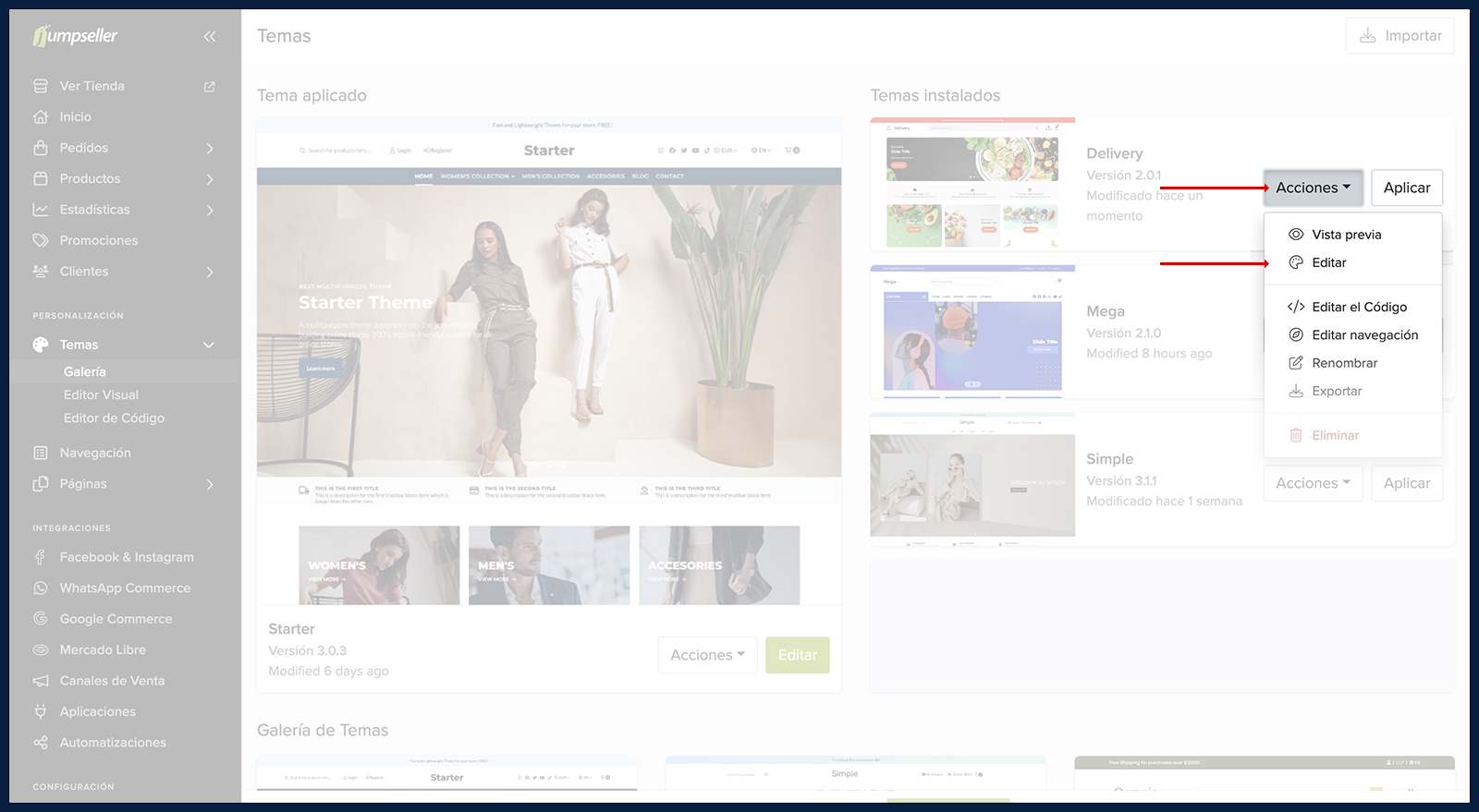 Open Visual Theme Editor on Current Theme